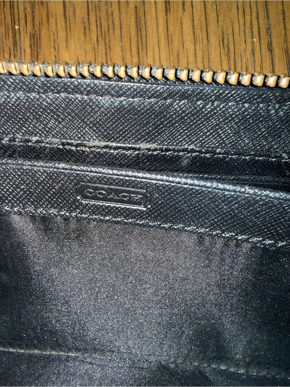 Coach Black Patent Leather Zip-Around Signature Wallet - Picture 6 of 8